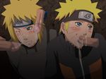  2boys age_difference blonde_hair blue_eyes blush censored cum cum_on_face facial father_and_son male male_focus multiple_boys namikaze_minato naruto naruto:_the_lost_tower naruto_shippuuden oral penis rape sangatsu_heki uzumaki_naruto yaoi yondaime 