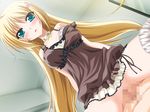  1boy 1girl blonde_hair blush censored game_cg indoors kagura_aya penis pussy se.kirara sex 