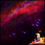  1:1 2019 ambiguous_gender detailed_background digital_media_(artwork) duo esk feral fur glacierdragon hi_res night outside sitting sky star starry_sky white_body white_fur 