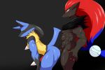  anal anal_penetration anthro balls geiru_mirua hi_res kemono lucario male male/male male_penetrated male_penetrating muscular muscular_male nintendo nude penetration penis pok&eacute;mon pok&eacute;mon_(species) video_games zoroark 