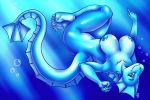  anthro aquatic_dragon big_breasts blue_eyes blue_nipples breasts bubble dragon female looking_at_viewer marine nipples nude scalie skye3337 smile soles solo underwater upside_down water 