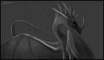  2019 ambiguous_gender claws digital_media_(artwork) dragon feral glacierdragon hi_res horn membrane_(anatomy) membranous_wings scalie solo spines western_dragon wings 