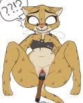  ! 2019 ? anthro anthro_penetrated belly big_belly big_butt big_eyes blush bodily_fluids bottomless breasts breath butt cheetah clitoris clothed clothing disney drooling explosives eyebrows eyelashes fan_character felid feline felis female female_penetrated flat_chested fur grenade hi_res humor imminent_death josun mammal masturbation panting paws penetration pussy saliva simple_background solo speech_bubble spread_legs spreading surprise sweat thick_thighs topwear vaginal vaginal_penetration weapon yuri_catsuki_(yitexity) zootopia 