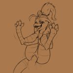  1:1 anthro balls blush disembodied_penis doubledeal_(artist) duo female female_focus ghostbro kobold male male/female paws penis reptile scalie solo_focus tongue tongue_out 