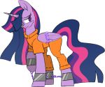  bound chain equid equine female friendship_is_magic handcuffs horn mammal my_little_pony prison_jumpsuit prison_uniform prisoner ring royalty sad shackles solo taaffeiite twilight_sparkle_(mlp) winged_unicorn wings 