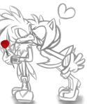  &lt;3 2014 accipitrid accipitriform amy_rose avian bird clothed clothing eulipotyphlan female flower hedgehog hi_res jet_the_hawk kissing male mammal monochrome plant renee-moonveil simple_background sonic_(series) sonic_riders white_background 