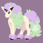  1:1 2019 ambiguous_gender ar-ameth black_hooves black_horn cool_colors digital_drawing_(artwork) digital_media_(artwork) equid feathering feral fluffy fluffy_tail front_view full-length_portrait fur fur_tuft galarian_ponyta green_eyes green_mane green_tail hooves horn leg_tuft mammal mane mile multicolored_mane nintendo outline pok&eacute;mon pok&eacute;mon_(species) portrait purple_background purple_body purple_fur purple_mane purple_tail purple_theme quadruped regional_variant simple_background smile snout solo standing tan_body tuft two_tone_mane two_tone_tail unicorn unicorn_horn video_games watermark 