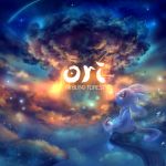  1:1 amazing_background ambiguous_gender black_kitty detailed detailed_background english_text fur guardian_spirit holding_object light ori ori_and_the_blind_forest sitting sky solo star starry_sky text tree white_body white_fur 