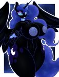  2019 absurd_res anthro anthrofied areola big_breasts blue_eyes blue_hair breasts collar cutie_mark equid eyelashes feathered_wings feathers female friendship_is_magic hair hi_res horn huge_breasts leinhart long_hair mammal my_little_pony navel nightmare_moon_(mlp) nipples nude pussy solo thick_thighs voluptuous wide_hips winged_unicorn wings 