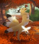  autumn canid canine fairy feral fox hi_res keaton leaf mammal nintendo purple_eyes shembreopheline solo the_legend_of_zelda video_games 