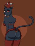  anthro breasts butt clothed clothing deanwolfwood domestic_cat felid feline felis female hi_res looking_at_viewer looking_back mae_borowski mammal night_in_the_woods presenting presenting_hindquarters rear_view solo video_games 