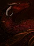  2019 curved_horn deviant-soulmates dragon headshot_portrait hi_res horn portrait red_body red_scales scales 