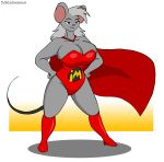  boots breasts cape cjshadorunner cleavage clothed clothing female footwear mammal mouse murid murine rodent solo superhero 