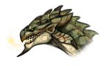  2019 capcom green_body green_scales monster_hunter rath_wyvern rathian scales simple_background teeth themeekwarrior video_games white_background 