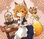  5_fingers animal_humanoid blonde_hair blush canid canid_humanoid canine canine_humanoid clothing female fingers fox_humanoid hair humanoid kareya maid_uniform mammal mammal_humanoid senko-san sewayaki_kitsune_no_senko-san solo uniform yellow_eyes カレー屋 