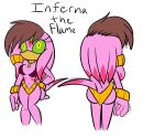  2014 breasts butt fan_character female green_sclera inferna_the_flame looking_at_viewer navel renee-moonveil simple_background solo sonic_(series) white_background yellow_eyes 