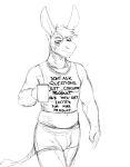  anthro asinus bulge clothed clothing cup donk donkey english_text equid equine hi_res hladilnik male mammal shirt solo tank_top text topwear underwear 