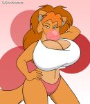  big_breasts breasts candy cjshadorunner domestic_cat felid feline felis female food gum huge_breasts mammal solo 