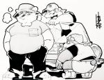  2019 alp_(tas) anthro belly bottomwear butt canid canine canis clothing cu_sith_(tas) domestic_dog eyes_closed giant_panda group hat headgear headwear humanoid_hands leib_(tas) male mammal overweight overweight_male panman11293 pants polar_bear shirt shorts smoking tokyo_afterschool_summoners topwear ursid ursine video_games 