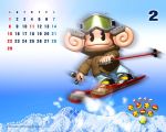  5:4 aiai anthro calendar haplorhine male mammal monkey official_art primate sega skiing super_monkey_ball unknown_artist video_games 