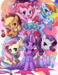  applejack_(mlp) cutie_mark equid equine fluttershy_(mlp) friendship_is_magic group horn horse lindsay_cibos mammal my_little_pony pinkie_pie_(mlp) pterippus rainbow_dash_(mlp) rarity_(mlp) twilight_sparkle_(mlp) winged_unicorn wings 