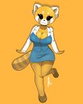  absurd_res aggressive_retsuko ailurid anthro big_breasts black_eyes breasts clothed clothing dark_templar_(artist) eyelashes female fur hi_res mammal orange_background red_panda retsuko sanrio simple_background smile solo standing striped_tail stripes thick_thighs wide_hips 
