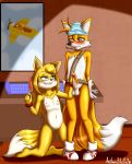  2019 5_fingers absurd_res anibaruthecat anthro balls blush canid canine clothing duo feet female fingers footwear fox gloves grin handjob handwear hi_res humanoid_feet humanoid_penis kneeling male male/female mammal miles_prower nipples panties penile penis sex shoes smile sonic_(series) sonic_boom underwear vein young zooey_the_fox 