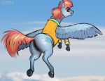  2019 anus butt clothed clothed_feral clothing cutie_mark equid equine female feral friendship_is_magic hooves looking_at_viewer mammal mercurial64 my_little_pony outside pterippus smile solo underhoof windy_whistles_(mlp) wings 