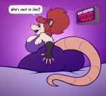  anthro big_breasts big_butt breasts butt dialogue didelphid english_text female hi_res mammal marsupial panty_lines solo stunnerpony tania_(stunnerpone) text virginia_opossum 