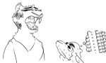  anthro bodily_fluids bovid caprine disney duo english_text eyes_closed fangs felid female looking_at_another male mammal numbro open_mouth pack_street pandora_(weaver) pantherine remmy_cormo sheep simple_background sketch sweat teeth text thought_bubble tiger white_background yawn zootopia 