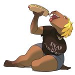  blonde_hair capybara caviid choker english_text feliscede female food hair hot_dog jewelry mammal meme necklace rodent solo text until_it_snaps yellow_eyes 
