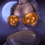  1:1 ambiguous_gender animated avinz food fruit glowing halloween holidays low_res mammal moon nude plant pumpkin 