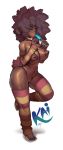  2018 absurd_res afro animal_humanoid arm_warmers armwear big_breasts bovid breasts brown_body brown_eyes brown_hair brown_skin caprine clothing collar dark_skin dessert domestic_sheep facial_piercing female food hair hand_on_breast hi_res humanoid ice_cream kai_(sheepuppy) leg_warmers legwear mammal mostly_nude nipple_piercing nipples nose_piercing nose_ring on_one_leg piercing pussy sheep sheepuppy simple_background solo standing thigh_highs white_background wide_hips 