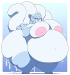  absurd_res alolan_vulpix big_breasts bodily_fluids breasts cum cum_inflation female fur genital_fluids hair hi_res inflation morbidly_obese mutiple_tails nintendo nipples obese obese_female overweight overweight_female pok&eacute;mon pok&eacute;mon_(species) rakashama regional_variant solo thalia_(niveusaurum) thick_thighs video_games white_body white_fur white_hair wide_hips 