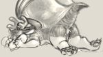  2018 3_toes 4_fingers absurd_res after_sex blep bodily_fluids butt carrot_(artist) claws cum cum_on_butt cum_on_ground cum_on_pussy cum_string digital_drawing_(artwork) digital_media_(artwork) dragon female feral fingers fur genital_fluids grey_background greyscale half-closed_eyes hand_on_face hi_res horn looking_at_viewer looking_pleasured lying membrane_(anatomy) membranous_wings monochrome nude on_front on_ground pawpads paws pussy quadruped side_view simple_background sketch solo toes tongue tongue_out wet wings 