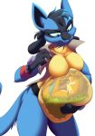  absurd_res anthro anthro_pred belly big_belly big_breasts bodily_fluids bottomless breasts buizel clothed clothing cutaway digestion digital_media_(artwork) duo eyeofcalamity fangs featureless_breasts female female_pred feral feral_prey hi_res internal lucario male male/female male_prey mammal nintendo open_mouth oral_vore pok&eacute;mon pok&eacute;mon_(species) rodent size_difference stomach_acid video_games vore 