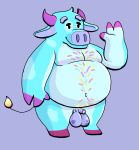  anthro balls belly bovid bovine cattle flaccid fogelsnach hi_res humanoid_penis male mammal moobs navel nipples overweight overweight_male penis solo 
