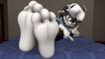  16:9 3_toes 3d_(artwork) 4k absurd_res bed digital_media_(artwork) eyewear foot_focus furniture glasses hi_res mammal mephitid pink_nose sabrina_(sabrina_online) sabrina_online seductive sfm-paws skunk toes webcomic 