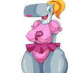  1:1 big_breasts blonde_hair bottomwear breasts cetacean clothing denizen1414 female hair hi_res lipstick makeup mammal marine nickelodeon nipple_outline pearl_krabs pose skirt spongebob_squarepants 