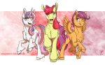  2019 aged_up apple_bloom_(mlp) cutie_mark cutie_mark_crusaders_(mlp) earth_pony equid equine friendship_is_magic hi_res horn horse inuhoshi-to-darkpen mammal my_little_pony open_mouth pony pterippus scootaloo_(mlp) sweetie_belle_(mlp) unicorn wings 