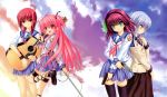  angel_beats! guitar gun iwasawa key na-ga possible_duplicate seifuku tail tenshi thighhighs yui_(angel_beats!) yurippe 