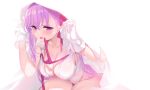  bb_(fate) blush breasts cleavage fate/extra_ccc fate/grand_order fate_(series) gloves long_hair purple_eyes purple_hair ribbons yaguo 