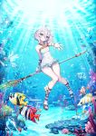  kokkoro pointy_ears princess_connect!_re:dive punc_p swimsuits weapon 