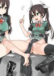  anus asanagi chikuma_(kancolle) feet heels kantai_collection nopan pussy thighhighs tone_(kancolle) uncensored uniform 