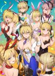 animal_ears artoria_pendragon_(lancer) breast_hold bunny_ears bunny_girl cleavage fate/apocrypha fate/extra fate/grand_order fate/stay_night fate/unlimited_codes fishnets majin_saber miyamoto_musashi_(fate/grand_order) mordred_(fate) no_bra pantyhose peachpa saber saber_alter saber_extra saber_lily sakura_saber tail yuri 