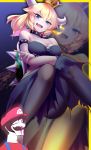  bowsette cleavage dress gesoking06 horns mario new_super_mario_bros._u_deluxe pantyhose torn_clothes 