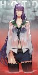  55level bra busujima_saeko highschool_of_the_dead pantsu see_through string_panties thighhighs wet wet_clothes 