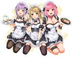  cleavage garter koshimizu_sachiko maid morikubo_nono pantyhose sirurabbit stockings the_idolm@ster the_idolm@ster_cinderella_girls thighhighs yumemi_riamu 