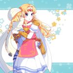  2girls androgynous bandages blonde_hair bracer braid carrying circlet dark_skin dual_persona earrings forehead_jewel hat indisk_irio jewelry long_hair mask multiple_girls pointy_ears princess_carry princess_zelda reverse_trap sheik super_smash_bros. surcoat the_legend_of_zelda the_legend_of_zelda:_a_link_between_worlds the_legend_of_zelda:_breath_of_the_wild the_legend_of_zelda:_ocarina_of_time tiara triforce tunic turban 
