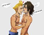  2boys anma english final_fantasy final_fantasy_viii muscle squall_leonhart tagme topless yaoi zell_dincht 